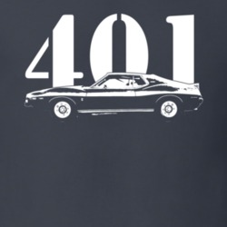1972 AMC Javelin Side View With Engine Size Faded Look Dark T Shirt