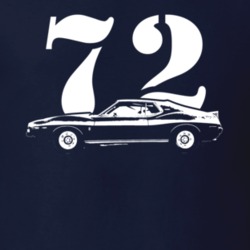 1972 AMC Javelin Side View With Year Faded Look Dark T Shirt