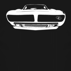 1970 Plymouth Superbird Grill View Faded Look Dark T Shirt