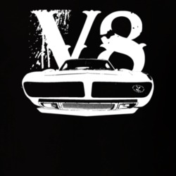 1970 Plymouth Superbird Grill View V8 Faded Look Dark T Shirt