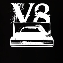 1970 Plymouth Superbird Rear View V8 Faded Look Dark T Shirt
