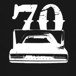 1970 Plymouth Superbird Rear View With Year Faded Look Dark T Shirt