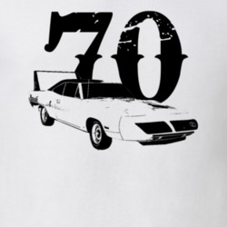 1970 Plymouth Superbird Side View With Year Faded Look Light T Shirt