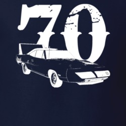 1970 Plymouth Superbird Side View With Year Faded Look Dark T Shirt
