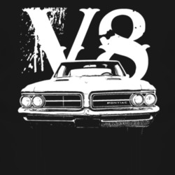 1964 Pontiac Le Mans Tempest Grill View V8 Faded Look Dark T Shirt