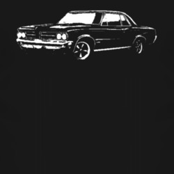 1964 Pontiac Le Mans Tempest Side View Faded Look Dark T Shirt