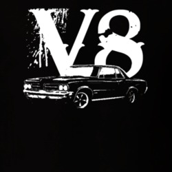 1964 Pontiac Le Mans Tempest Side View V8 Faded Look Dark T Shirt