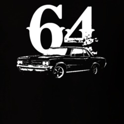 1964 Pontiac Le Mans Tempest Side View With Year Faded Look Dark T Shi