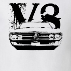 1967 Pontiac Firebird Grill View V8 Faded Look Light T Shirt