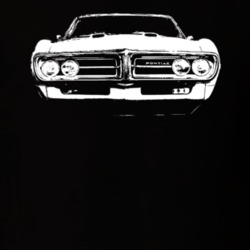 1967 Pontiac Firebird Grill View Faded Look Dark T Shirt