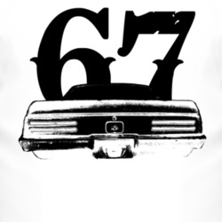 1967 Pontiac Firebird Rear View With Year Faded Look Light T Shirt