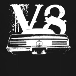 1967 Pontiac Firebird Rear View V8 Faded Look Dark T Shirt