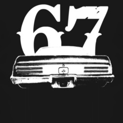 1967 Pontiac Firebird Rear View With Year Faded Look Dark T Shirt