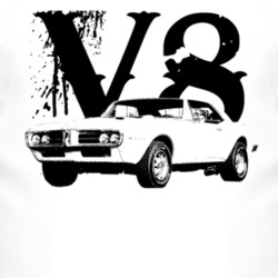 1967 Pontiac Firebird Side View V8 Faded Look Light T Shirt