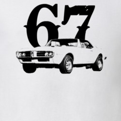 1967 Pontiac Firebird Side View With Year Faded Look Light T Shirt