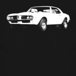 1967 Pontiac Firebird Side View Faded Look Dark T Shirt