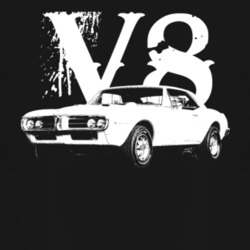 1967 Pontiac Firebird Side View V8 Vintage Look Dark T Shirt
