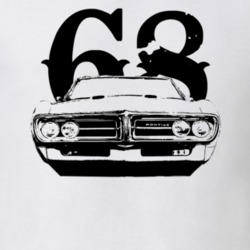 1968 Pontiac Firebird Grill View With Year Faded Look Light T Shirt