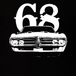 1968 Pontiac Firebird Grill View With Year Faded Look Dark T Shirt