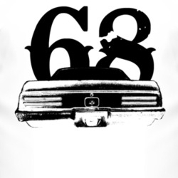 1968 Pontiac Firebird Rear View With Year Faded Look Light T Shirt