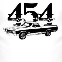 1971 GMC Sprint Side View With Engine Size Faded Look Light T Shirt