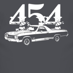 1971 GMC Sprint Side View With Engine Size Faded Look Dark T Shirt