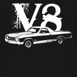 1971 GMC Sprint Side View V8 Faded Look Dark T Shirt