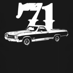 1971 GMC Sprint Side View With Year Faded Look Dark T Shirt