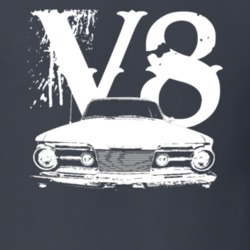 1964 Plymouth Barracuda Grill View V8 Faded Look Dark T Shirt