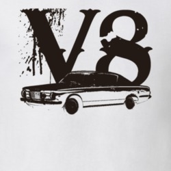 1964 Plymouth Barracuda Side View V8 Faded Look Light T Shirt