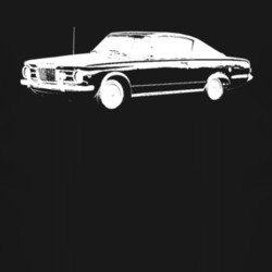 1964 Plymouth Barracuda Side View Faded Look Dark T Shirt