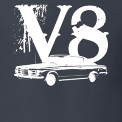 1964 Plymouth Barracuda Side View V8 Faded Look Dark T Shirt