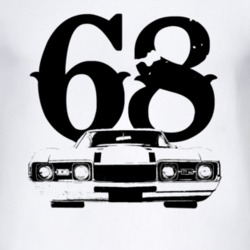 1968 Oldsmobile 442 Grill View With Year Faded Look Light T Shirt