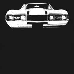 1968 Oldsmobile 442 Grill View Faded Look Dark T Shirt