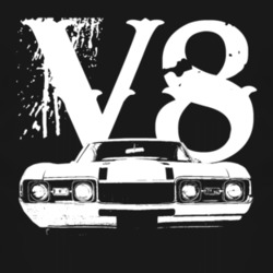 1968 Oldsmobile 442 Grill View V8 Faded Look Dark T Shirt