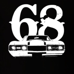 1968 Oldsmobile 442 Grill View With Year Faded Look Dark T Shirt