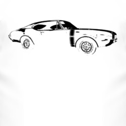 1968 Oldsmobile 442 Side View Faded Look Light T Shirt
