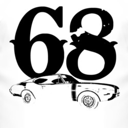 1968 Oldsmobile 442 Side View With Year Faded Look Light T Shirt