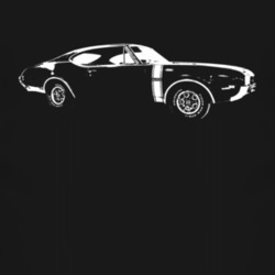 1968 Oldsmobile 442 Side View Faded Look Dark T Shirt