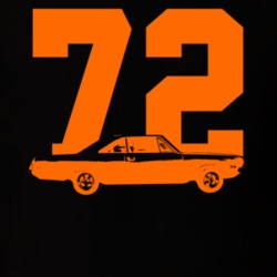 1972 Dodge Dart Side View Orange Graphic Year T Shirt