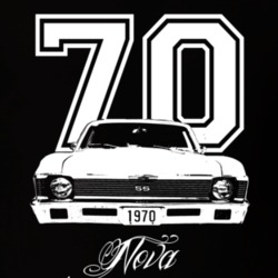 1970 Chevy Nova Grill Custom Year Model Name Dark Shirt