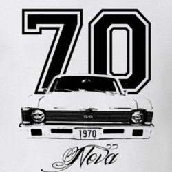 1970 Chevy Nova Grill Custom Year Model Name Light Shirt