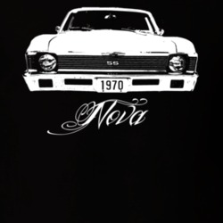 1970 Chevy Nova Grill Custom Model Name Dark Color Shirt