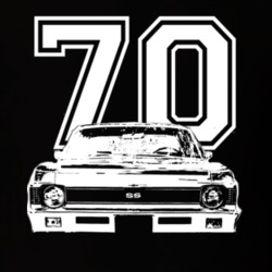 1970 Chevy Nova Grill With Year Dark Color Shirt