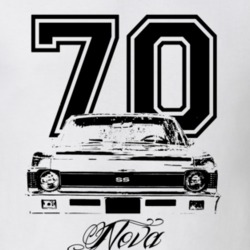 1970 Chevy Nova Grill With Year Model Name Light Color Shirt