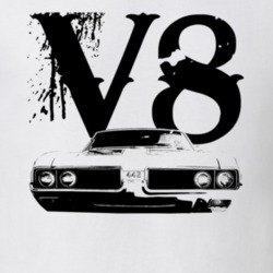 1969 Oldsmobile 442 Grill View V8 Faded Look Light T Shirt