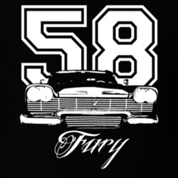 1958 Plymouth Fury Grill Year Model Name Dark Shirt