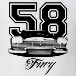 1958 Plymouth Fury Grill Year Model Name Light Shirt