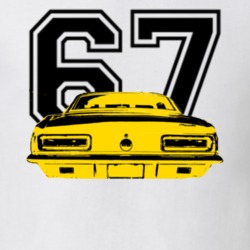 1967 Chevy Camaro SS Rear View With Year Yellow and Black Graphic T Sh