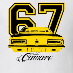 1967 Chevy Camaro SS Rear Year Black Model Yellow Graphic Light Shirt